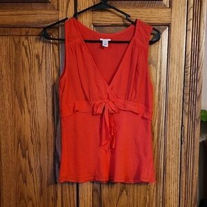Old Navy Vibrant Red V-Neck Blouse